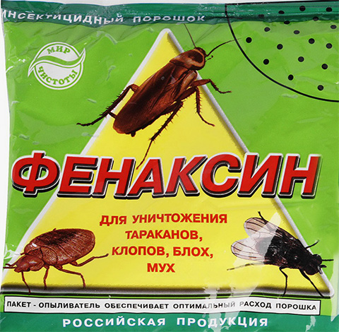 Η σκόνη Phenaksin μπορεί να χρησιμοποιηθεί όχι μόνο για να σκοτώσει κοριούς, αλλά και από ψύλλους και κατσαρίδες