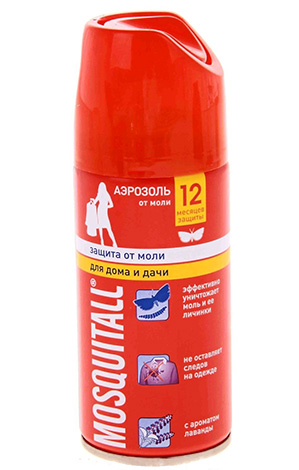 Aerosol Mosquitall - ένα από τα καλύτερα στην καταπολέμηση του σκώρου των ρούχων (γούνινο παλτό).