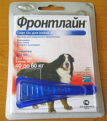 Drops Frontline from fleas