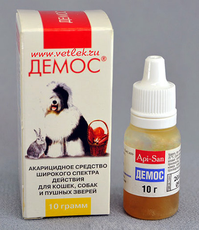 Acaricide Demo pentru pisici, câini și animale cu blană.
